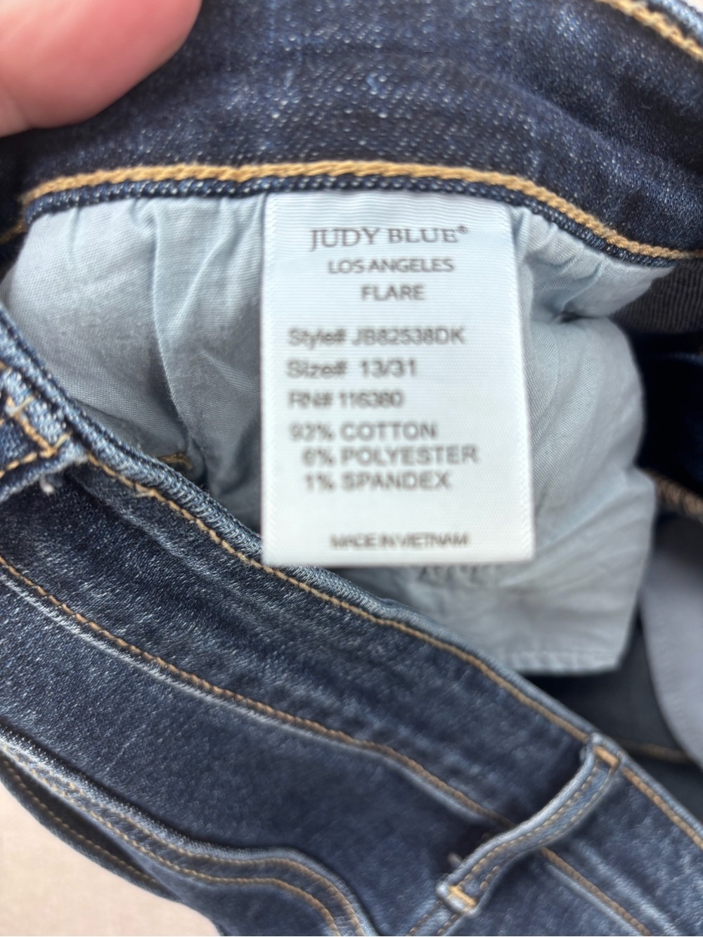 Judy Blue High-Rise side seam retro Dark wash Flare sunset stroll  jeans 13/31 - Picture 8 of 12